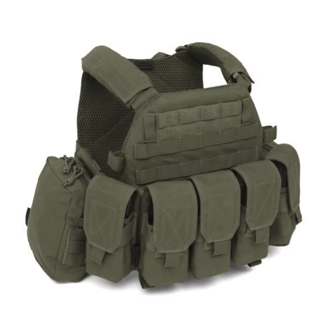 WARRIOR ASSAULT: DCS Special Forces Plate Carrier Combo, Base w/ Covered 5.56 M4 Mag Pouches, 2 Utility Pouches