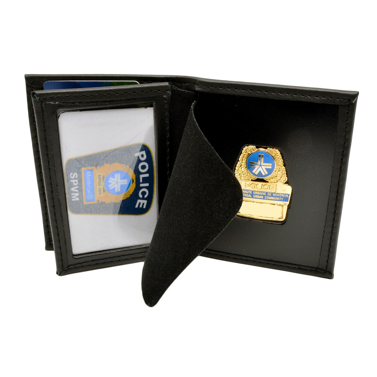 PERFECT FIT: Dress Leather Hidden Badge Wallet Style 154