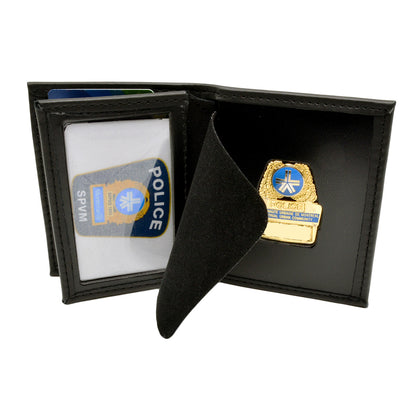 PERFECT FIT: Dress Leather Hidden Badge Wallet Style 154