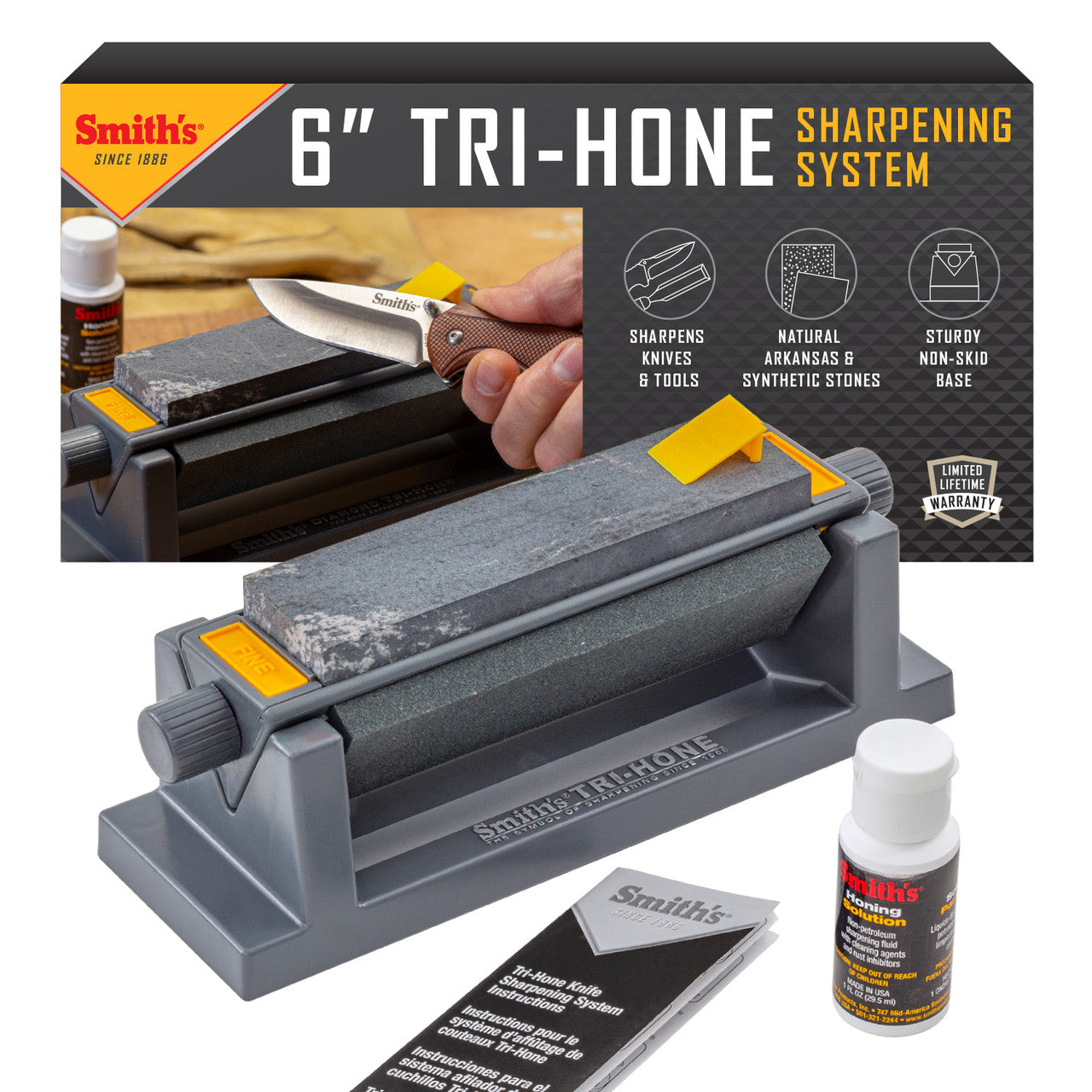 SMITH'S: 6" Tri-Hone Sharpening System