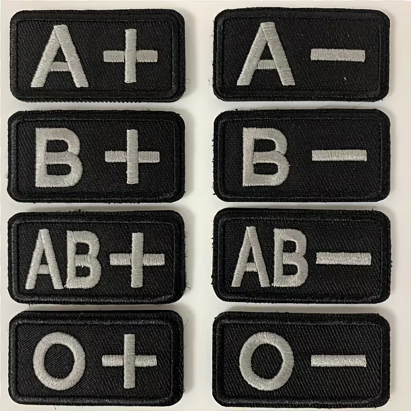 Embroidered Blood Type Patches