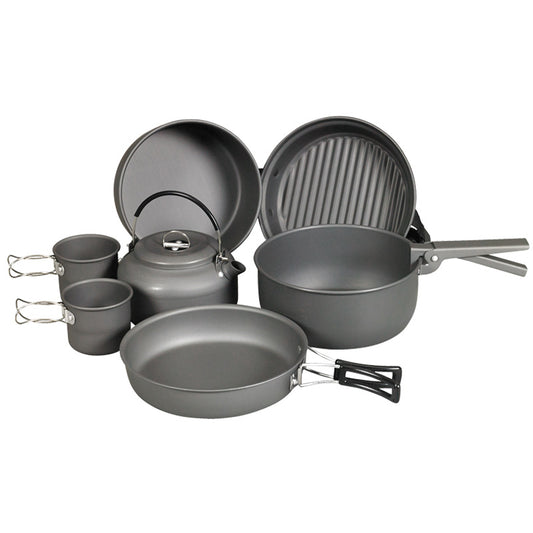 NDUR: 9 Piece Cookware Mess Kit With Kettle