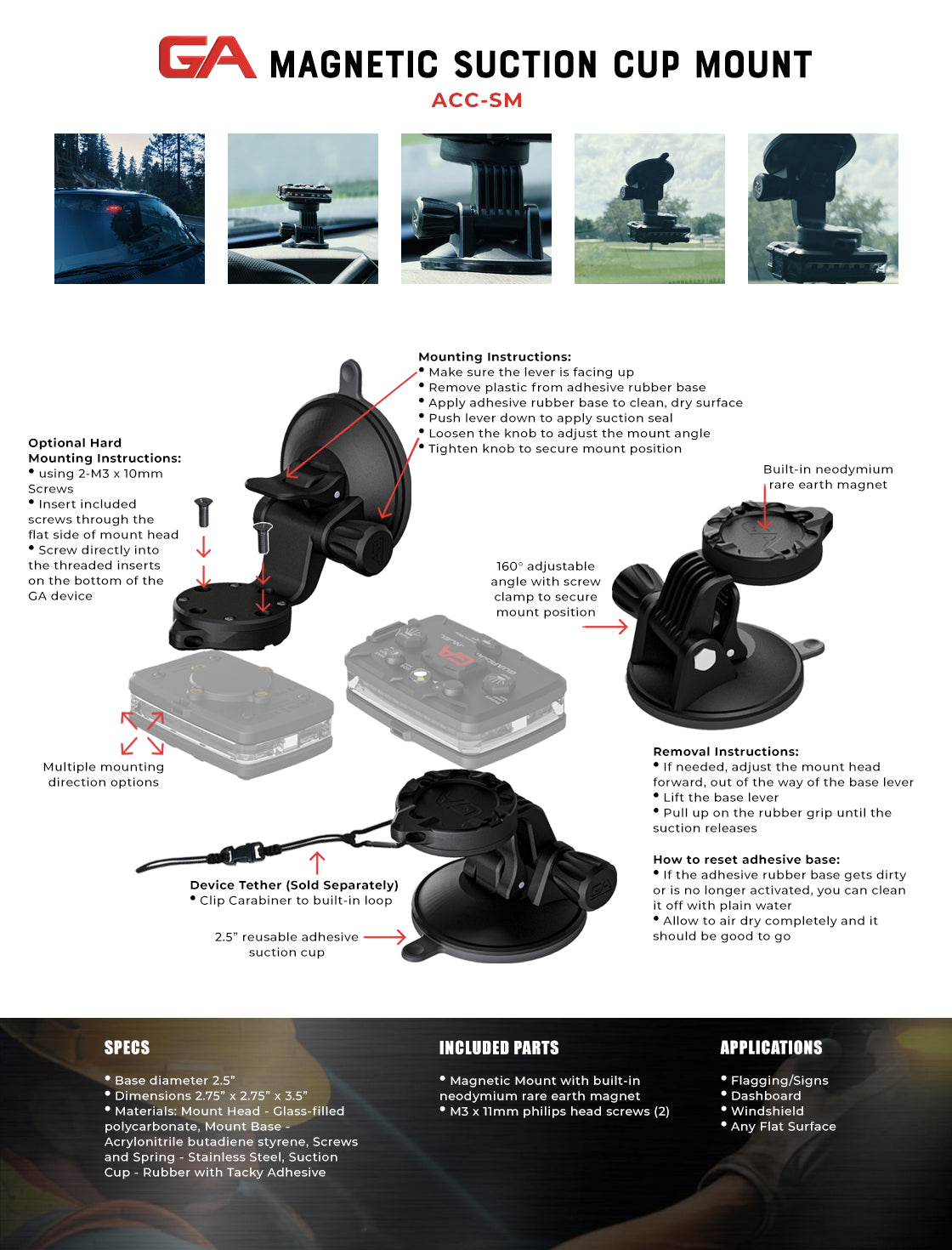 GUARDIAN ANGEL: Magnetic Suction Cup Mount