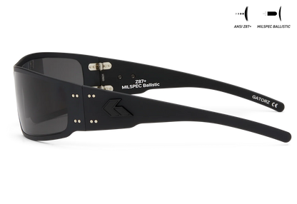 GATORZ: Magnum, ANSI Z87+ MilSpec standards for protection  Ballistic with Anti-Fog/Black Frame