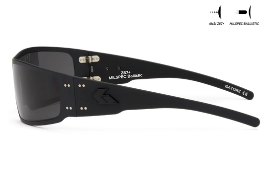 GATORZ: Magnum, ANSI Z87+ MilSpec standards for protection  Ballistic with Anti-Fog/Black Frame