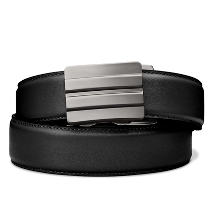 KORE ESSENTIALS: X2 Gunmetal Buckle, Nylon/Leather Gun Belt, 24" - 44"