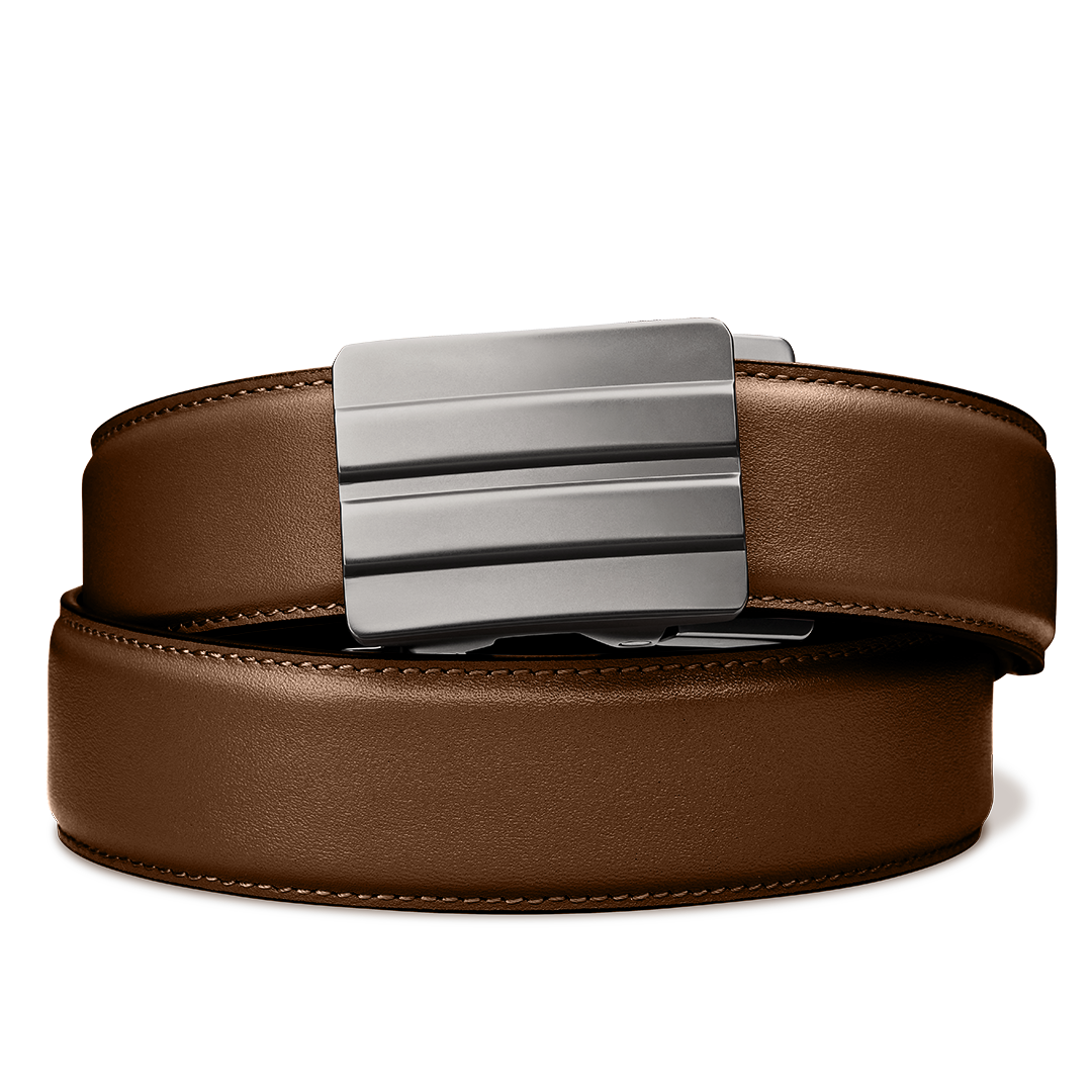KORE ESSENTIALS: X2 Gunmetal Buckle, Nylon/Leather Gun Belt, 24" - 44"