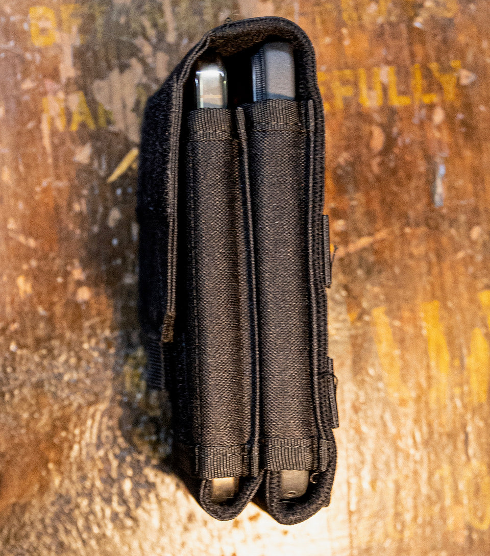 DOUBLE CELL PHONE POUCH (BLACK)