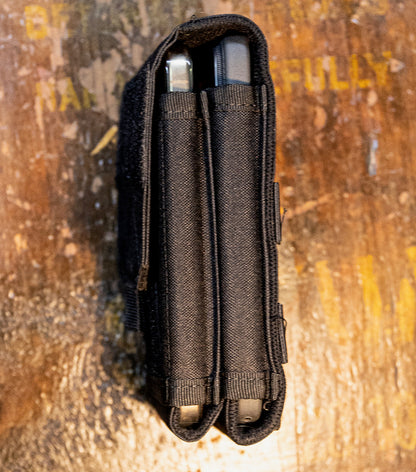 DOUBLE CELL PHONE POUCH (BLACK)