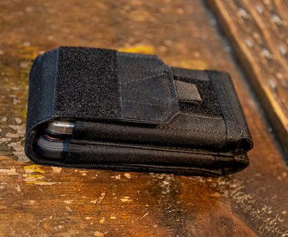 DOUBLE CELL PHONE POUCH (BLACK)