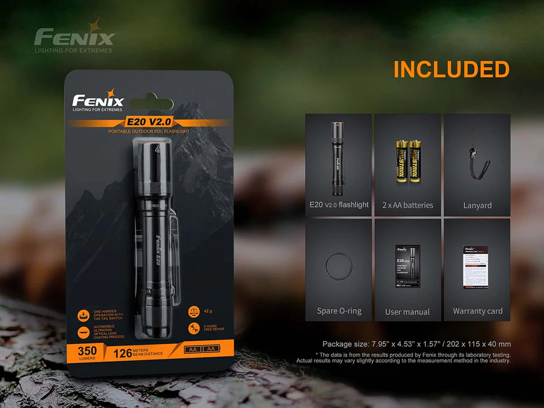 FENIX: E20 V2 Portable Outdoor EDC Flashlight