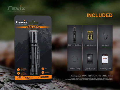 FENIX: E20 V2 Portable Outdoor EDC Flashlight