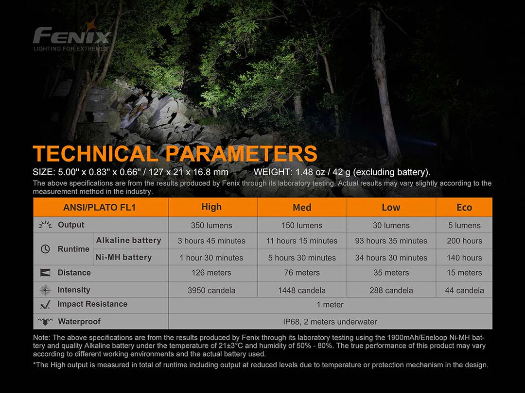 FENIX: E20 V2 Portable Outdoor EDC Flashlight