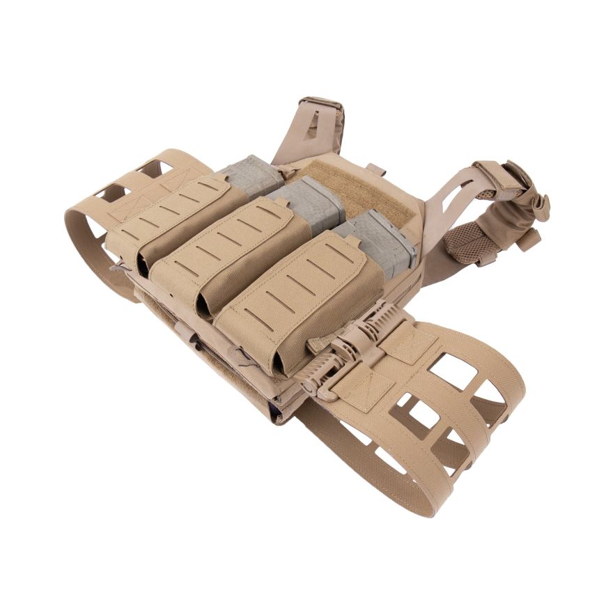WARRIOR ASSAULT: Laser Cut (LPC) V2 Low Profile Plate Carrier with Ladder Sides and 5.56 Triple Bungee Magazine Pouch