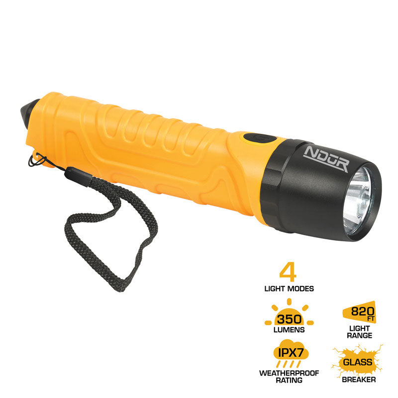 NDUR: Emergency Led Flashlight With Glass-breaker