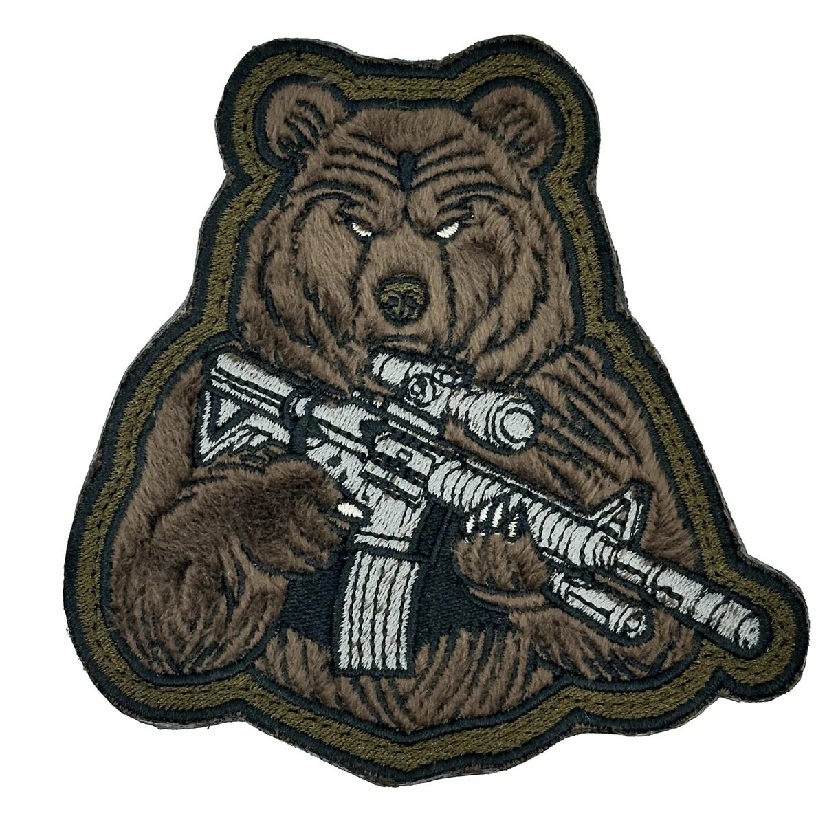 TACTICAL GEAR JUNKIE: Fuzzy Tactical Brown Bear Embroidered Patch 3.75"