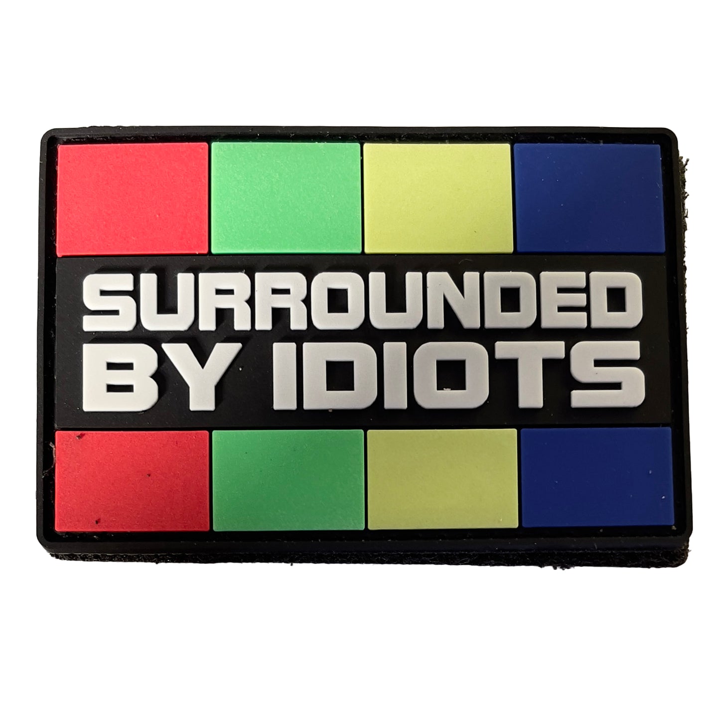 TACTICAL INNOVATIONS: Surrounded By Idiots PVC Morale Patch, 3"x2"