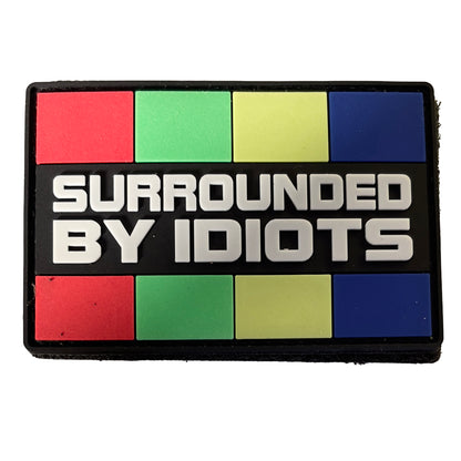 TACTICAL INNOVATIONS: Surrounded By Idiots PVC Morale Patch, 3"x2"
