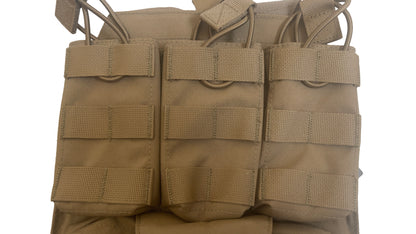 WARRIOR ASSAULT: Back Panel with Med Pouch and Triple M4 5.56 Mag Holder (Coyote)