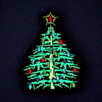 TACTICAL INNOVATIONS: Christmas Tree of Guns, PVC Morale Patch, Glow-in-the-Dark