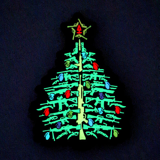 TACTICAL INNOVATIONS: Christmas Tree of Guns, PVC Morale Patch, Glow-in-the-Dark