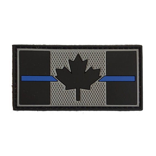 TACTICAL INNOVATIONS: Thin Blue Line Flag, PVC Morale Patch, 1" X 2"