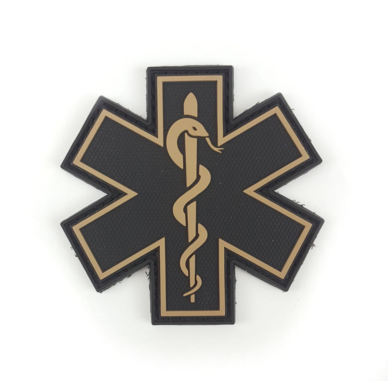 TIC Patch - MEDICAL RESPONDER  STAR OF LIFE SINGLE SNAKE - TAN /TAN