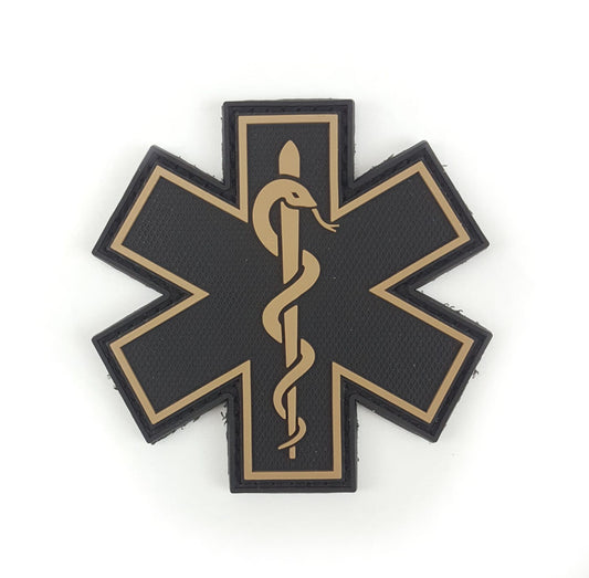 TIC Patch - MEDICAL RESPONDER  STAR OF LIFE SINGLE SNAKE - TAN /TAN