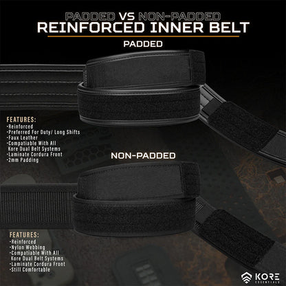 KORE ESSENTIALS: P1 Buckle / Patrol Duty Belt, 2-inch, 24"-48" Complete Kit