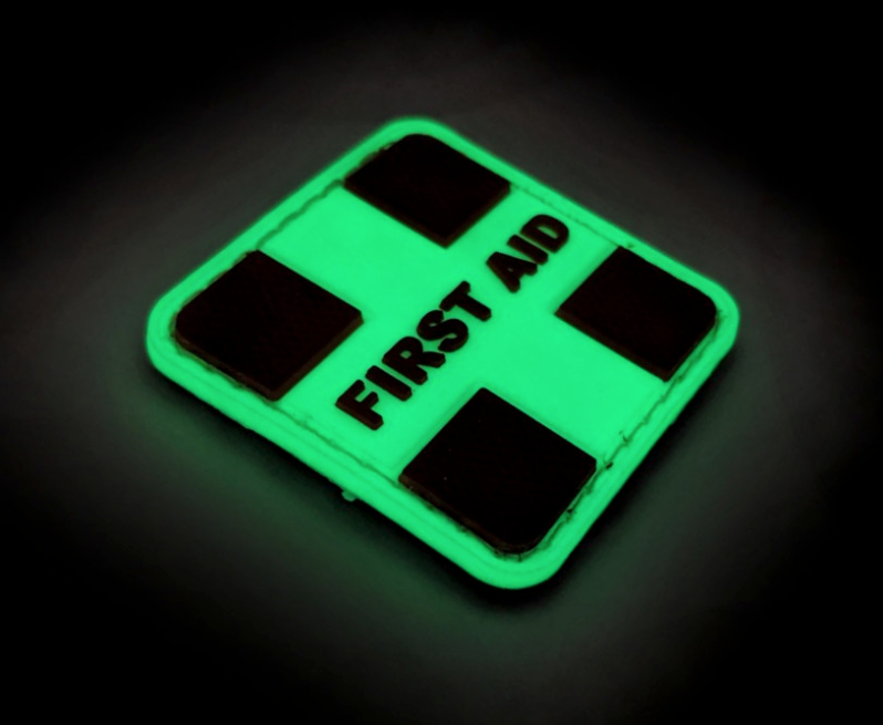 TACTICAL INNOVATIONS: First Aid Glow-in-the-Dark PVC Morale Patch