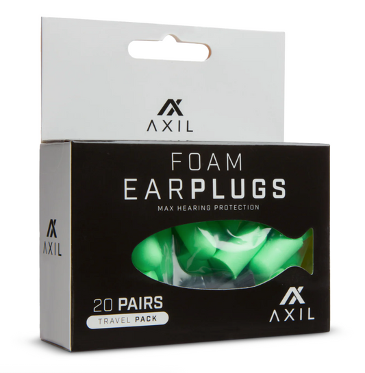 AXIL: Foam Earplugs, Travel Pack with Lanyard (20 pack)