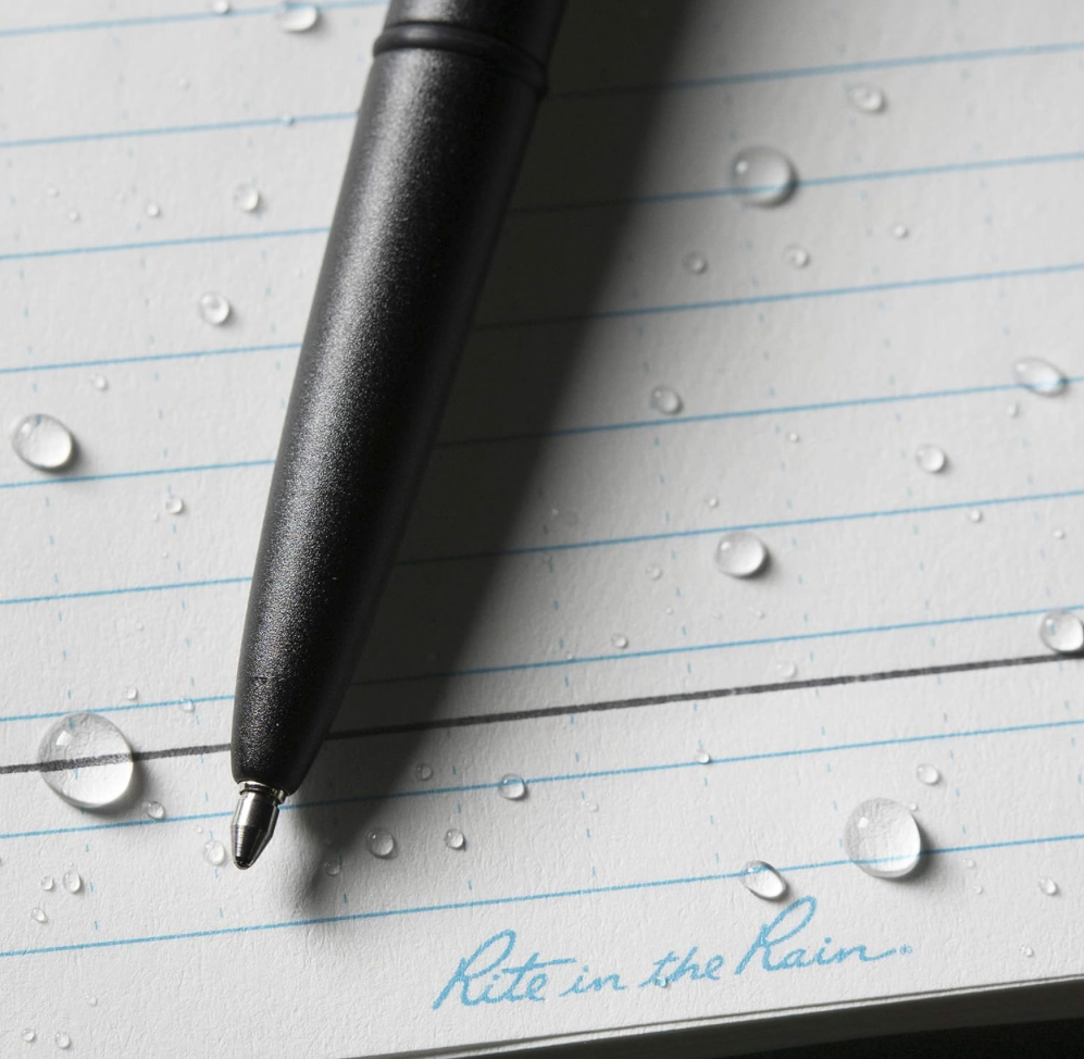 RITE IN THE RAIN: Black Bullet All-Weather Metal Pen -RIR-96, Black Ink)