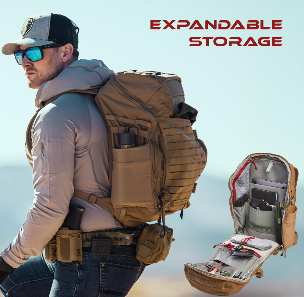 VERTX: Siege Tactical Backpack, 25 L (Black, Coyote, Wolf Grey)
