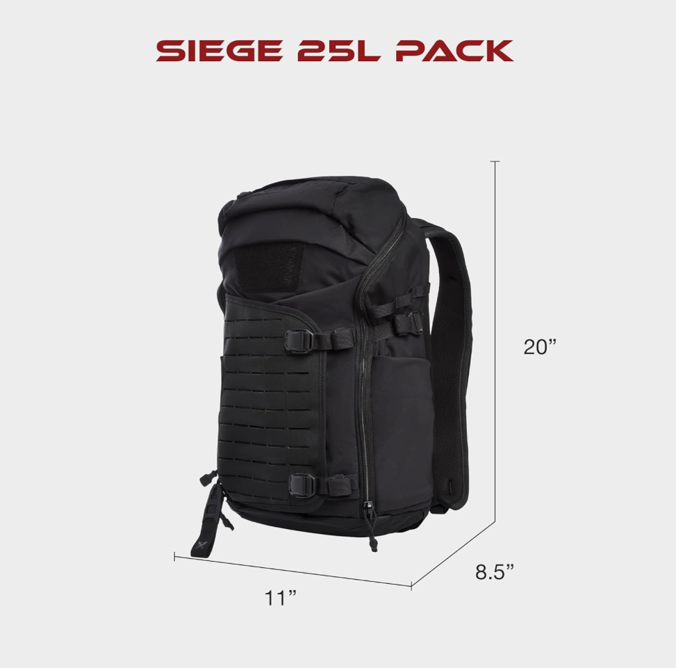 VERTX: Siege Tactical Backpack, 25 L (Black, Coyote, Wolf Grey)