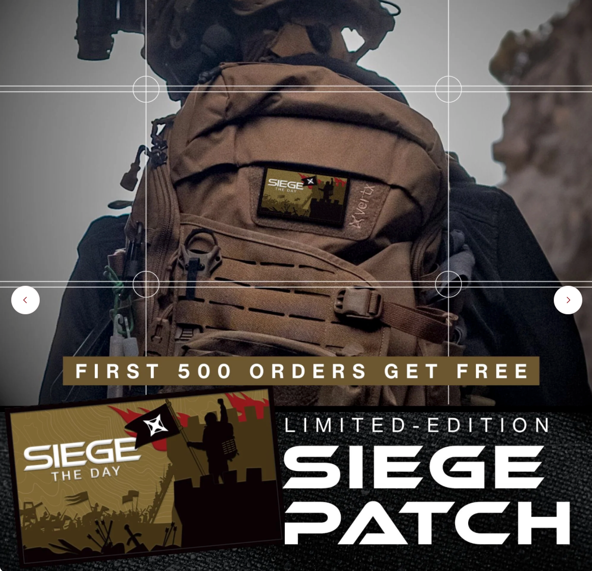 VERTX: Siege Tactical Backpack, 25 L (Black, Coyote, Wolf Grey)