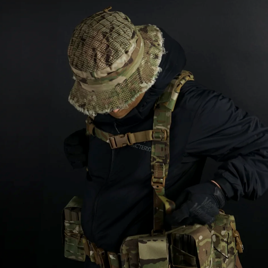 CARCAJOU TACTICAL: Sniper Boonie Hat, Multicam, Frayed, Size 2
