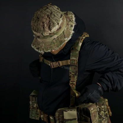 CARCAJOU TACTICAL: Sniper Boonie Hat, Multicam, Frayed, Size 2