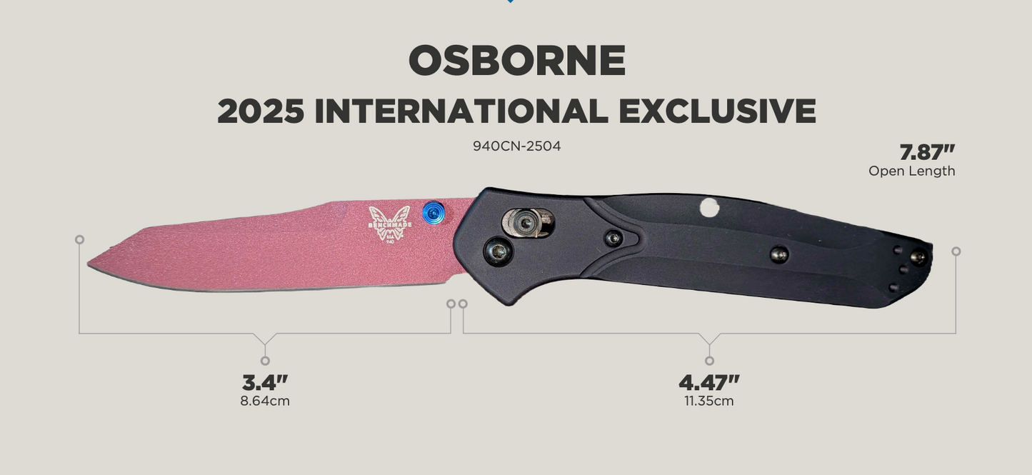 BENCHMADE: Osbourne 2025 International Exclusive, Cranberry Frost, Reverse Tanto Knife, LIMITED EDITION