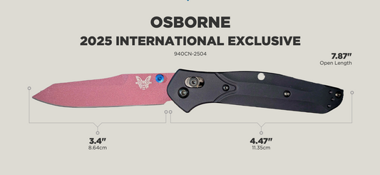 BENCHMADE: Osbourne 2025 International Exclusive, Cranberry Frost, Reverse Tanto Knife, LIMITED EDITION
