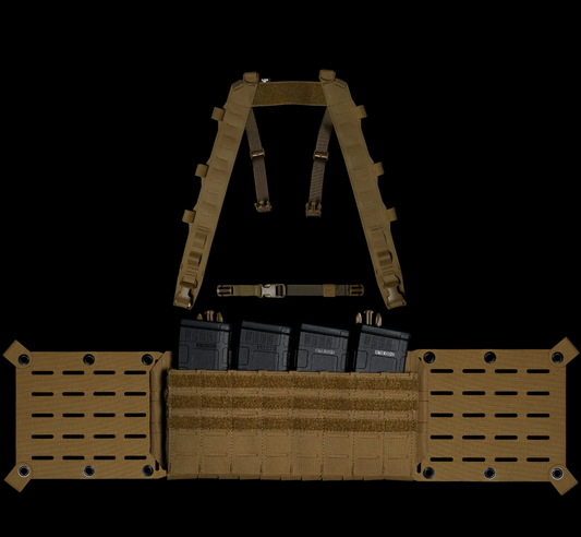 CARCAJOU TACTICAL: Chest Rig Base Bundle, LP4 / V.2 Wings, 4 Columns