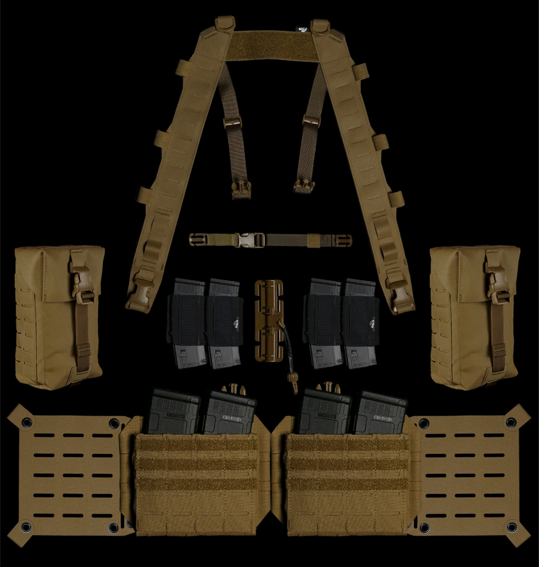 CARCAJOU TACTICAL: Split Chest Rig Bundle (Variant 3), Coyote Brown ...