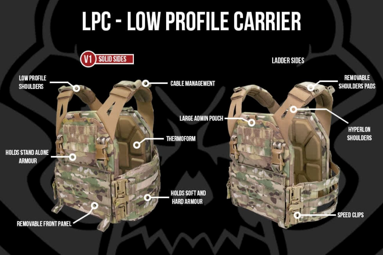 WARRIOR ASSAULT: Warrior LPC (Low Profile Carrier) V1 Plate Carrier w/ Solid Sides