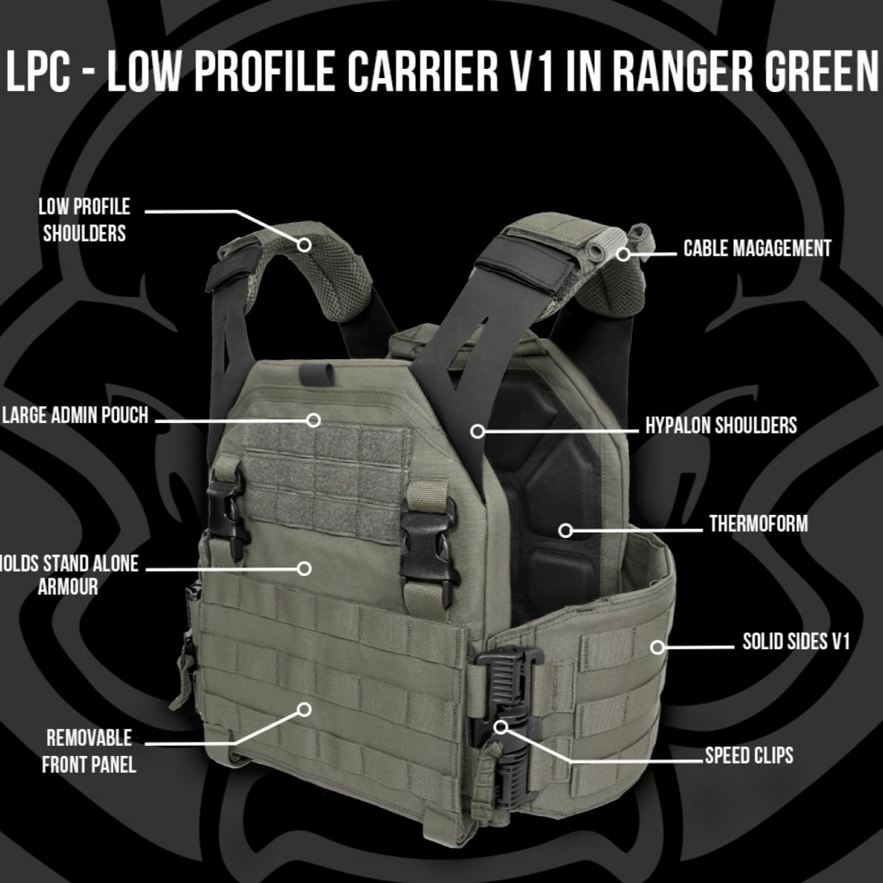 WARRIOR ASSAULT: Warrior LPC (Low Profile Carrier) V1 Plate Carrier w/ Solid Sides