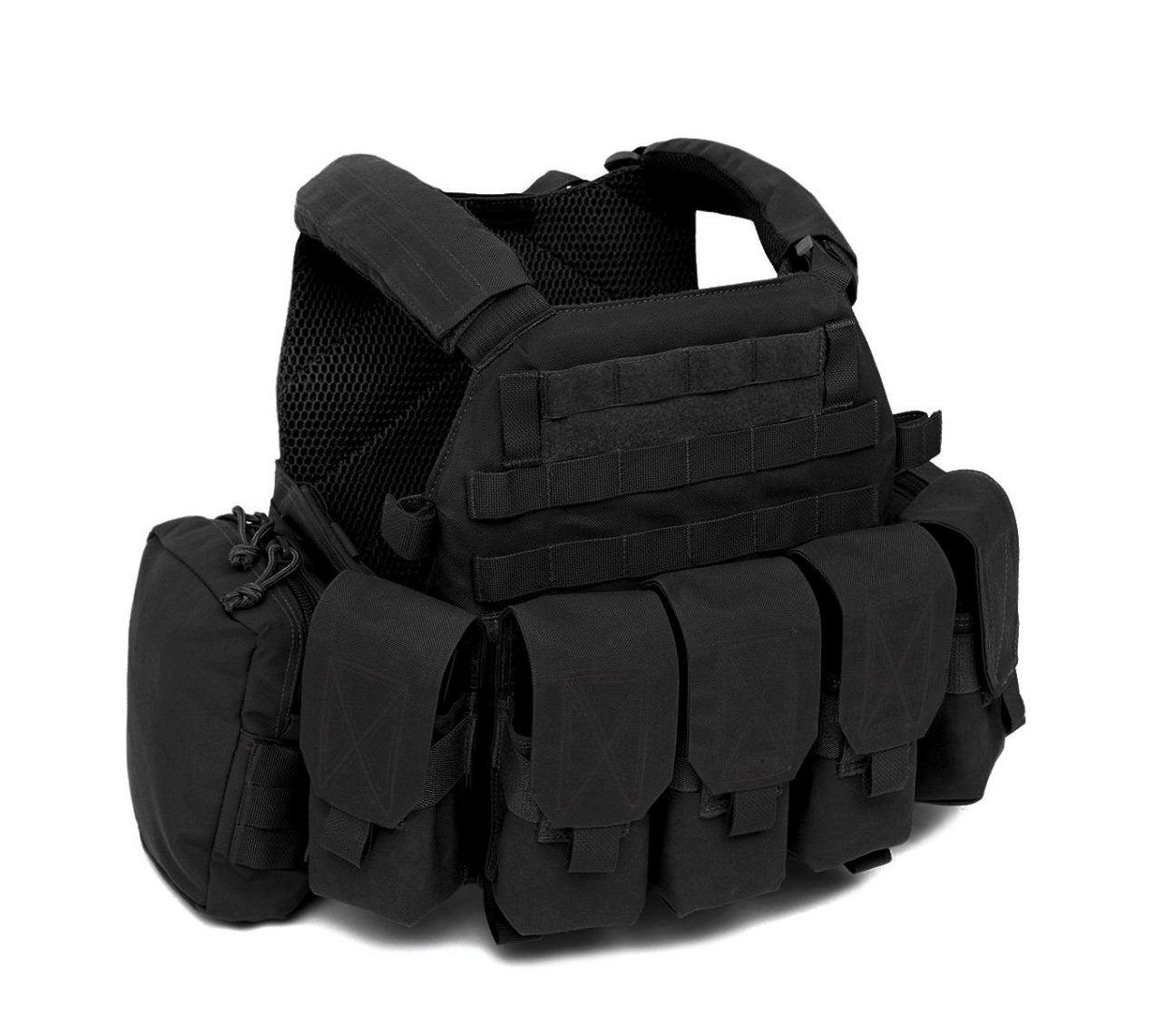WARRIOR ASSAULT: DCS Special Forces Plate Carrier Combo, Base w/ Covered 5.56 M4 Mag Pouches, 2 Utility Pouches