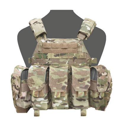 WARRIOR ASSAULT: DCS Special Forces Plate Carrier Combo, Base w/ Covered 5.56 M4 Mag Pouches, 2 Utility Pouches