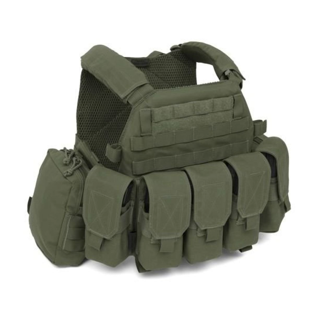 WARRIOR ASSAULT: DCS Special Forces Plate Carrier Combo, Base w/ Covered 5.56 M4 Mag Pouches, 2 Utility Pouches
