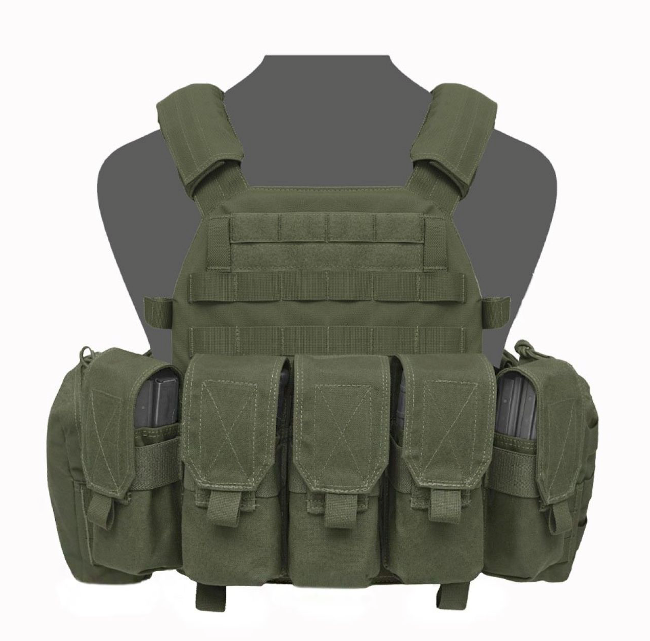 WARRIOR ASSAULT: DCS Special Forces Plate Carrier Combo, Base w/ Covered 5.56 M4 Mag Pouches, 2 Utility Pouches