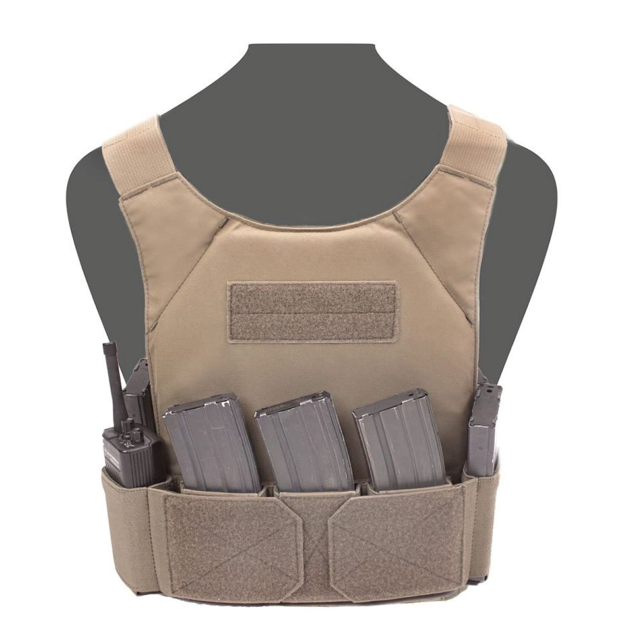 WARRIOR ASSAULT: CPC TVMP Covert Plate Carrier w/ Triple 5.56 Open Velcro Mag Pouch