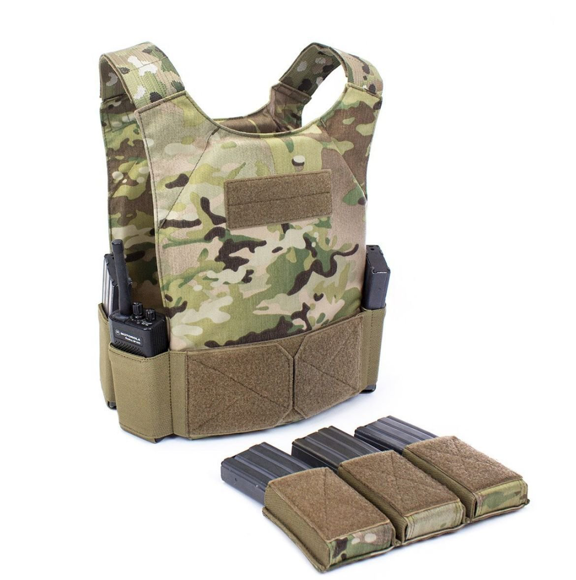 WARRIOR ASSAULT: CPC TVMP Covert Plate Carrier w/ Triple 5.56 Open Velcro Mag Pouch