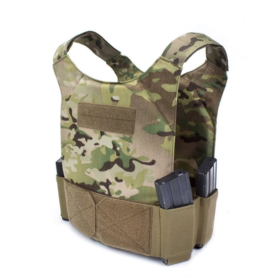 WARRIOR ASSAULT: CPC TVMP Covert Plate Carrier w/ Triple 5.56 Open Velcro Mag Pouch
